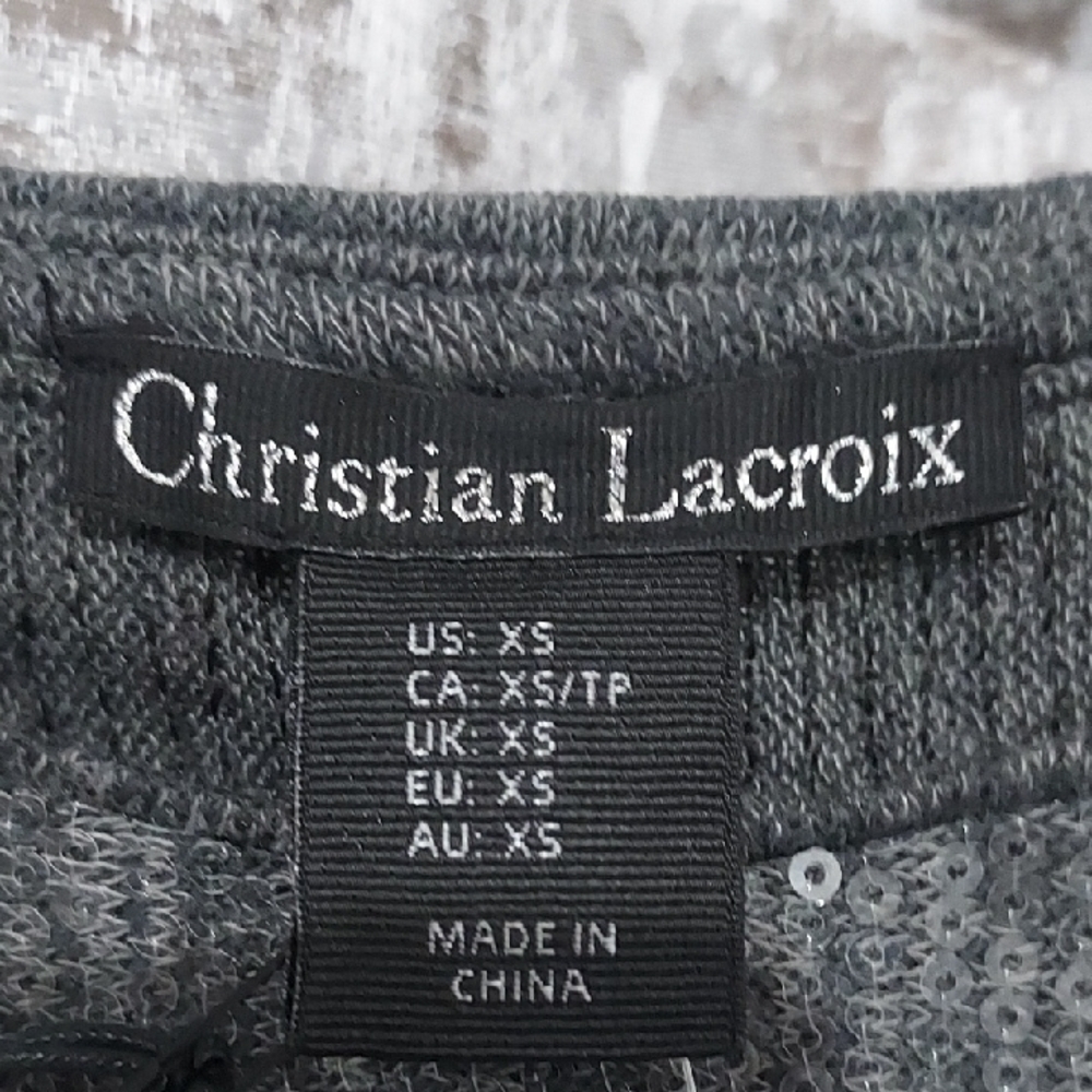 Christian Lacroix Glittering Gray Short Sleeve Tee - Picture 2 of 4